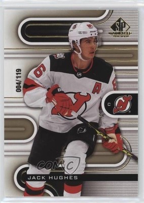 2022-23 Upper Deck SP Game Used Gold 4/119 Jack Hughes #96 18fy