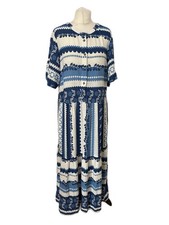 WHITE STUFF Size 18 Pip Linear Floral Print Linen Blend Dress