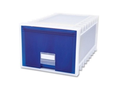 Storex Archive Storage Drawers Letter 15.3x24.25x11.38'' Blue/White 61104U01C