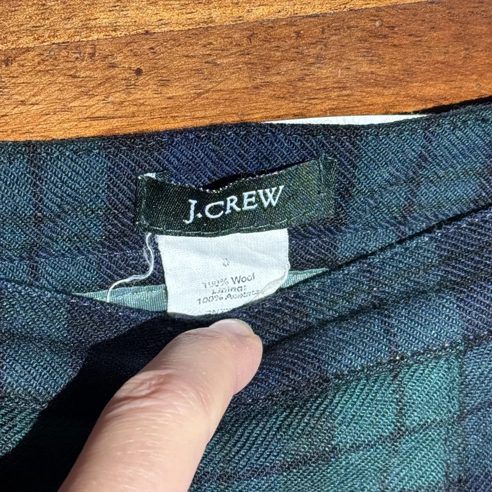 J.Crew Reloj Negro Tartán Lana Plisada Mini Falda Completamente Forrada Preppy Acad Talla 0 Foto 3 de 4