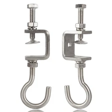 1 3/16 In Stainless Steel Small C Clamps +Heavy Duty Metal Threaded Hanging S...