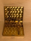 Vintage Cigarette Case Art Deco Brass Gold Tone AD Letter at Front