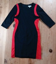 Vtg Dressbarn Womens 6 Colorblock Knit Mini Dress 3/4 Sleeve Office Bodycon 