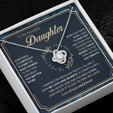 To My Daughter Necklace from Dad Mom - Daughter Gifts from Mother Father, Beauti