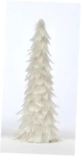 Feather Christmas Tree Tabletop Decoration, White 