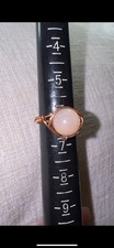 Pink Jasper Handmade Rose Gold Wired Ring with additional beads