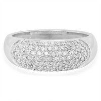Cavill Zirkonring Damen 925 Sterlingsilber 0,60Ct Pave Silber Ring