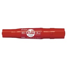 Pilot Permanent Pen Twin Marker Fine Bold Round Core Red 10 Pieces