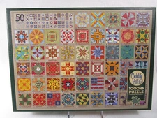 Cobble Hill PUZZLE 1000 pc 50 STATES QUILT BLOCKS incl Poster