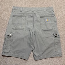 Carhartt Cargo Shorts Mens 40 Gray Relaxed Fit Ripstop Workwear Utility 104727