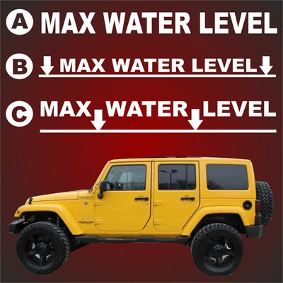 PLOTTI-SHOP 2x Aufkleber MAX WATER LEVEL 4x4 Passt für Jeep Geländewagen LKW Wohnmobiel Tank