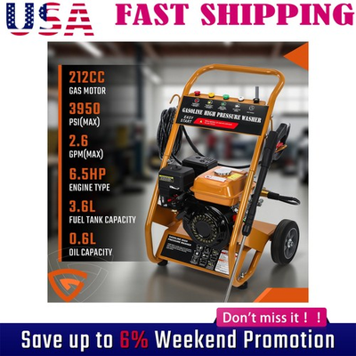 #ad 3950 PSI Gas Pressure Washer 5 Nozzles Gas Powered Washer 6.5HP 2.6GPM 212cc US $266.95