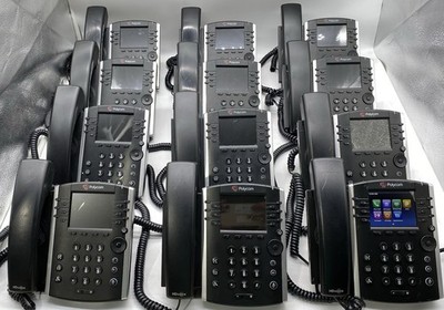 LOT OF (12) Polycom VVX 410 Desktop Business Phone W/Handsets & Stands