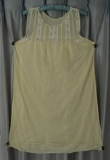 VINTAGE GLENCRAFT SHORT YELLOW CHIFFON LACE NIGHTGOWN SLEEP WEAR 315