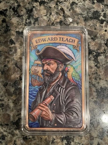 10oz .999 ADVP Copper Bullion Bar Pirate Captains "BlackBeard"