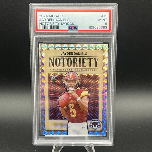 2024 Panini Mosaic Notoriety 19 Jayden Daniels Silver Mosaic PSA 9 Mint
