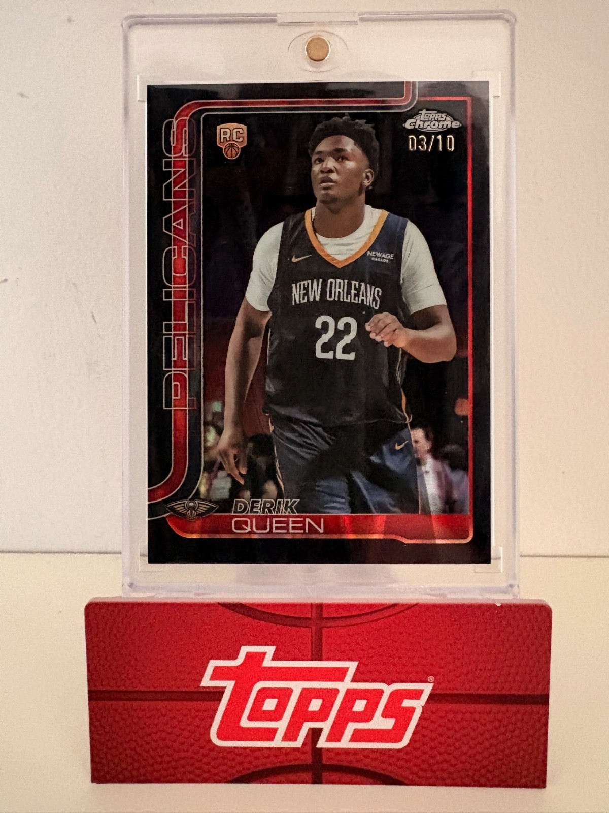 2025-26 Topps Chrome Basketball Derik Queen RC Black Raywave Refractor 3/10 #263