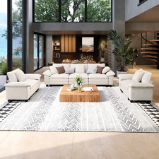 Modular Sectional Sofa Chenille&Corduroy Cloud Couch w/Chaise and Cushion 5-Seat