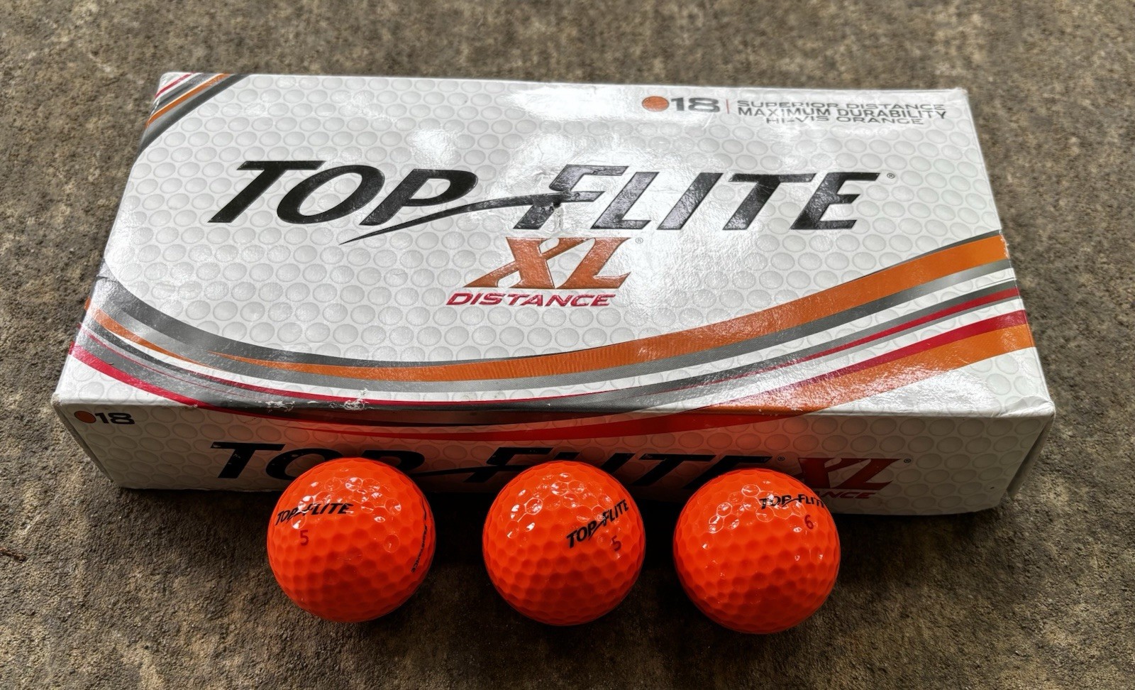 Balls 18 Pack - Hi Vis Orange Superior Distance