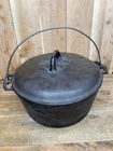 Vintage WAPAK Hollow Ware No 8 Cast Iron Dutch Oven Kettle Pot Lid 2551