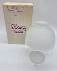 Vintage Frosted White Glass Fairy Lamp Pedestal Stand Tiffany Style Shade