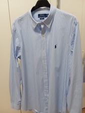 Ralph Lauren Camicia a Righe in popeline stretch Slim-Fit Taglia L NUOVA
