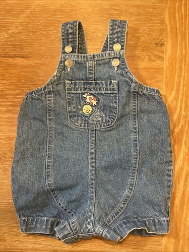 Vintage Carters Jeans Denim Overall Baby 0-3 Monate Junge Mädchen Hey Diddle Diddle Kuh