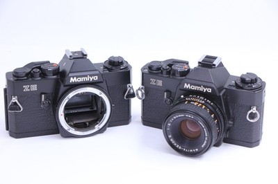 2x Mamiya ZE Film SLR Cameras Mamiya-Sekor E 50/2 Lens All Work! Free US Ship!!