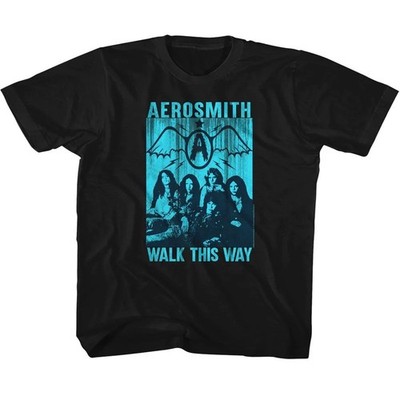 AEROSMITH KIDS T-Shirt MUSIC WALK THIS WAY Toddler New Official Black Cotton