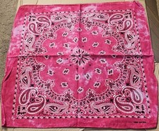 HOT PINK COLOR TIE DYE PAISLEY COLORFUL BANDANA  SET OF 3 BANDANNA 