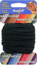 Needloft Plastic Canvas Yarn, 20 yards - Black