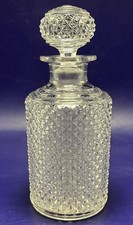 Crystal Glass Signed Decanter Baccarat ca. 1850 Diamond Cut, Stopper Damage