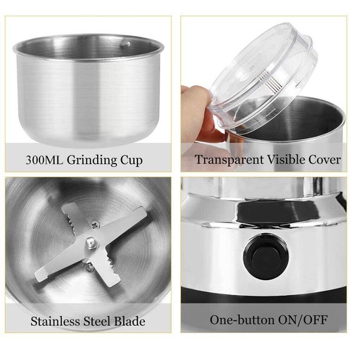10X Electric Coffee Bean Grinder Nut Seed Herb Grind Spice Crusher Mill Blender - Picture 3 of 10