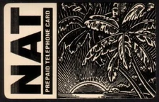 UNreadable Values: Suncoast - Sun & Palm Trees (B&W) (Paper) USED Phone Card