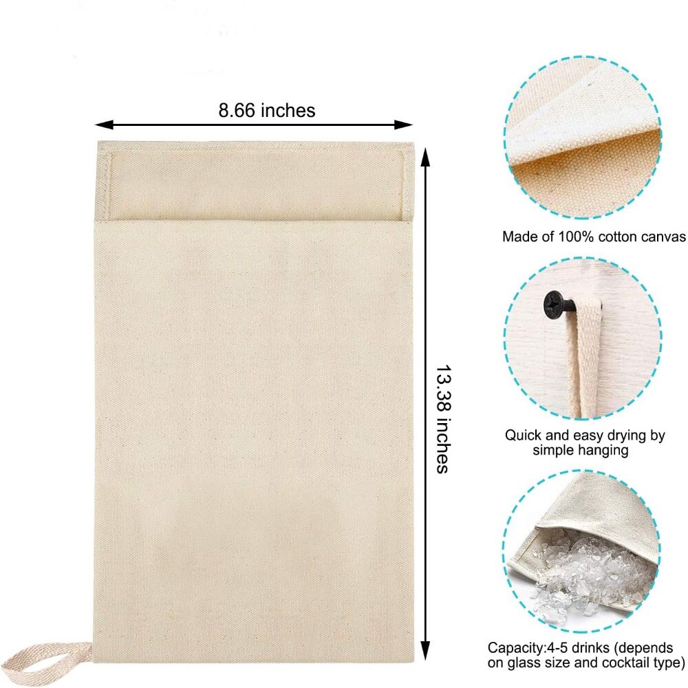 4Pcs Rectangular Canvas Bag Crushed Ice Bag for Crushed Ice Dried Ice eBay