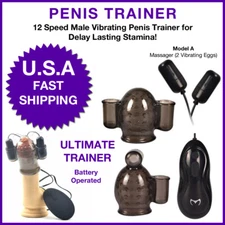 Penis Head Teaser 2 Vibrator Massager Glans Training, 12 Mode 2 Sleeves BATTERY