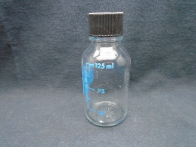 WHEATON 125mL Glass Graduated Media Storage Bottle With Screw Cap