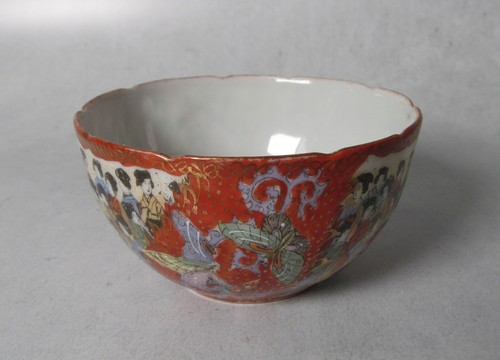 Antique Tashiro Cup & Saucer, Japanese, Handpainted Geisha Design with Moths - Picture 4 of 6
