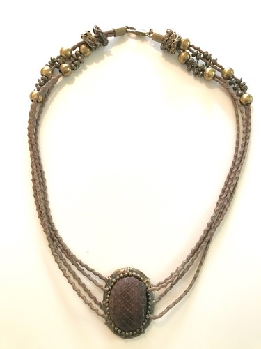 WILMA SPAGLI HALSKETTE LEDER UND PERLE - Bild 3 von 4