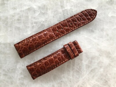 20mm/18mm Brown Alligator Crocodile Embossed Leather Watch Strap Band