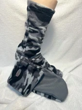 Gray Camo FLEECE SOCKS - 11.75"  sole see conversion photo unisex 13M/14WM