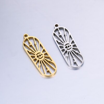 New Stainless Steel Moon Star Evil's Eye Charm Crafts for diy Jewelry Making