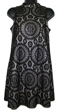 Love Fire Mini Black Glam Ivory Lined Little Black Dress Halter Size XS
