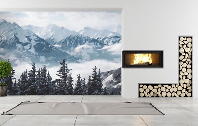 3D Schnee Berg Baum Q4833 Tapete Wandgemälde Fototapete Selbstklebend Kay