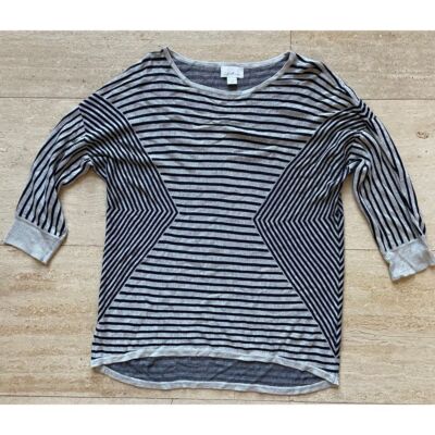 Jaclyn Smith Collection Striped Pattern 3/4 Sleeve Casual Top M/M