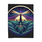 Plush Blanket Nautical Seascape Lighthouse Turtle Art Print Beach Home Decor Sea