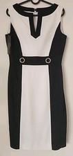 Tahari Arthur S. Levine Sleeveless Black & White Dress Size 4 NWT $128