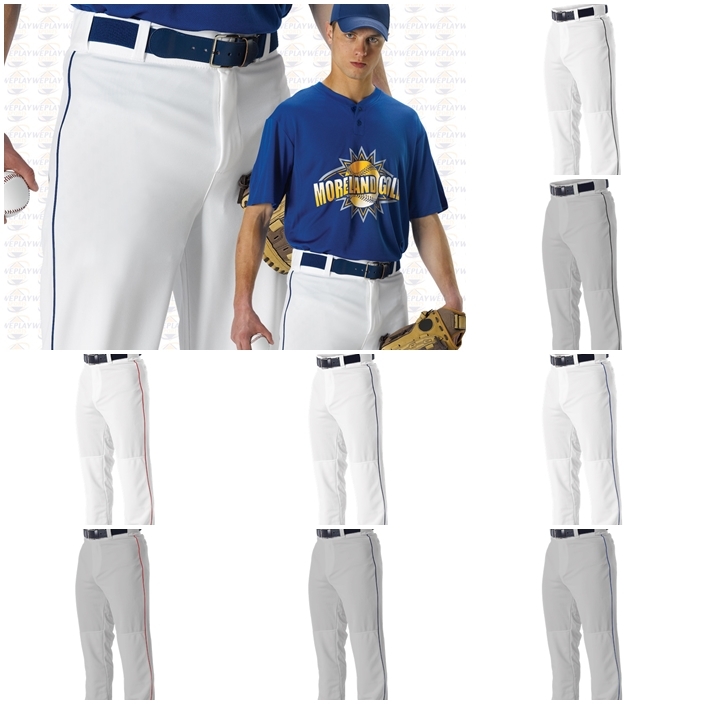 Alleson Athletic Adult Mens Ankle Length Baseball Pants w. Piping Braid