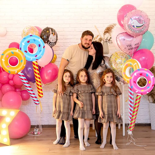5 Pcs Inflatable Rod Toys Pool Party Doughnut Decoration Lollipop - Picture 2 of 10