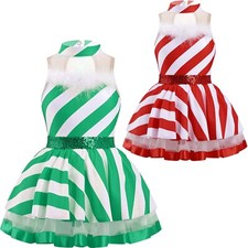 Kids Girls Dress Ballet Dancewear Sequin Leotard Skating Costume Circus Dresses